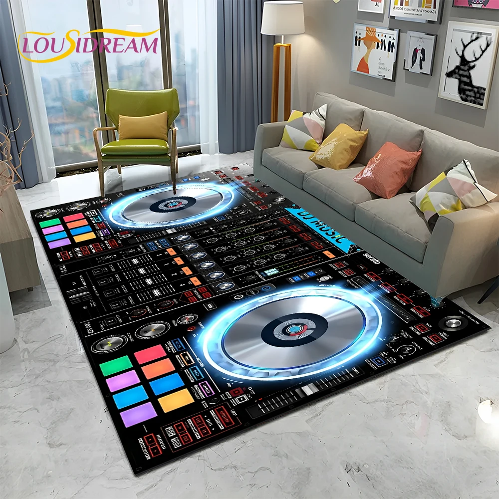 Cartoon DJ Music Screen Keyboard 3D Carpet Rug for Home Living Room Bedroom Sofa Doormat Decor,Child Area Rug Non-slip Floor Mat