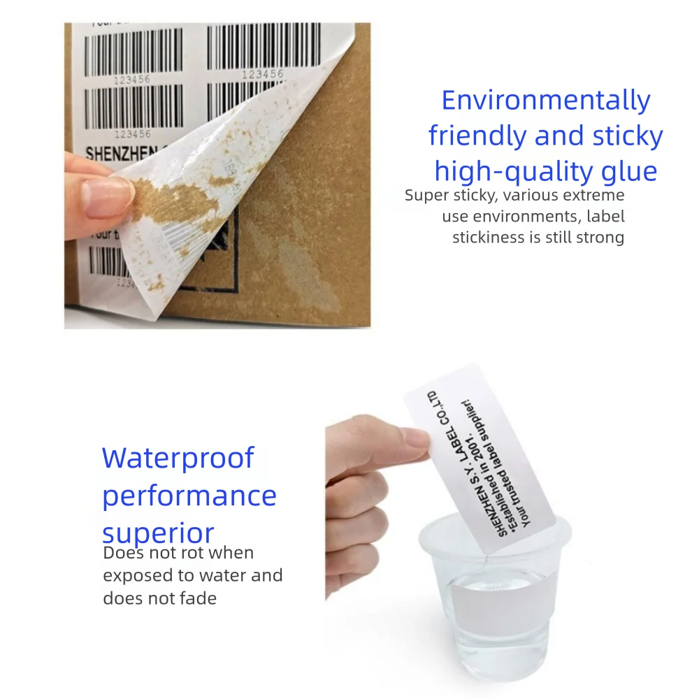500PCS White Thermal Sticker Self-Adhesive Rectangle FBA Express Waybill Oil-proof High Viscosity Direct Thermal Label