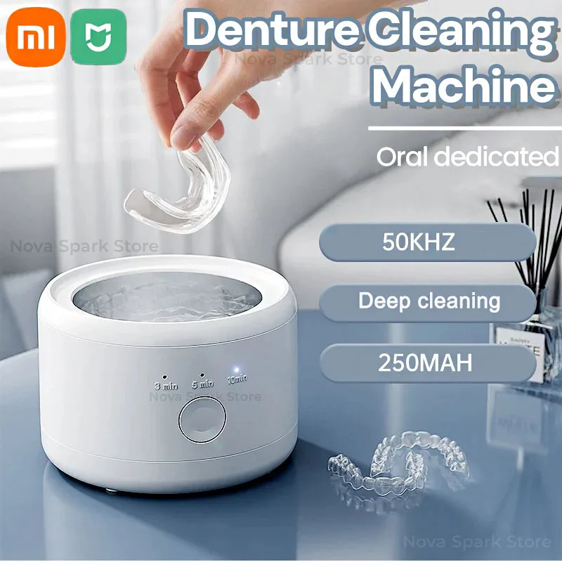 Xiaomi Draagbare Elektrische Trillingsreiniger Beugels Reinigingsmachine Multifunctionele Reiniger Voor Sieraden Kunstgebit Retainer