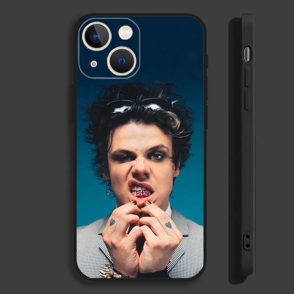 Capa de telefone Singer Y-Yungblud YB para iPhone 16,15,14,13,12,11,Pro,Max,Plus,Mini,X,XS,XR,8,7,6,S,SE Capa preta macia