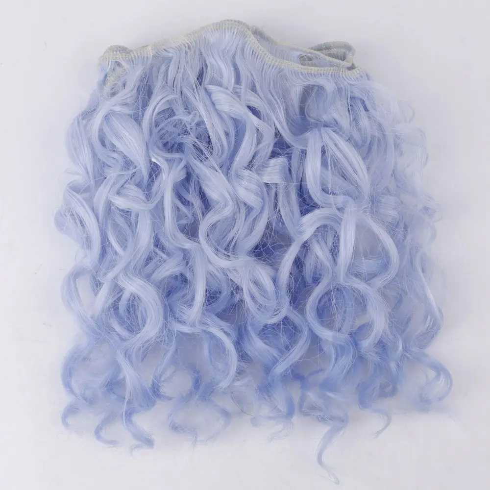 Wysokotemperaturowy drut do włosów BJD DIY Krótkie kręcone włosy imitujące loki, kręcone włosy dla lalek BJD, frędzle z włosów, pas do włosów 15x100cm