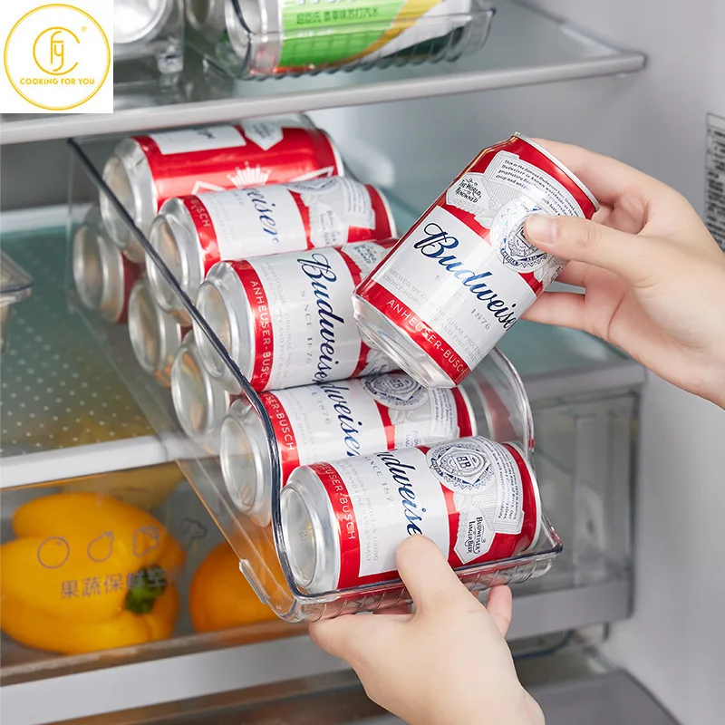 

1/3 pcs Plastic Coke Beer Refrigerator Storage Holders Pop Can Juice Storage Containers Kitchen Refrigerator Storage Organizer