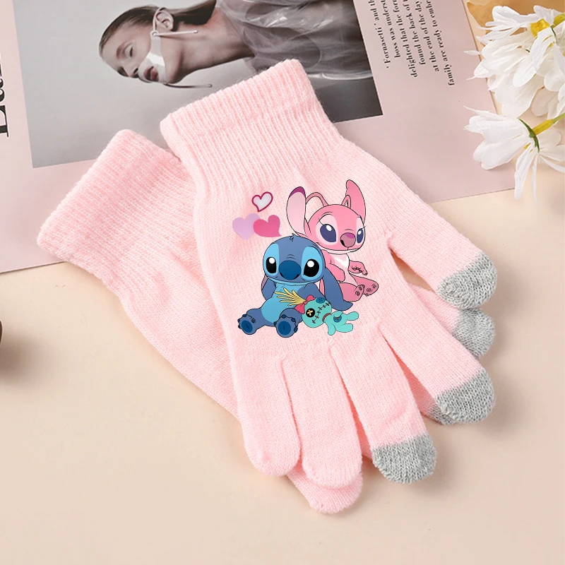 Girls' Disney Cartoon Printed Gloves, Ponto, Anjo, Bonito, Impresso, Crianças, Quente, Acessórios, Crianças, Presentes de Natal, Figura, Inverno, Novo