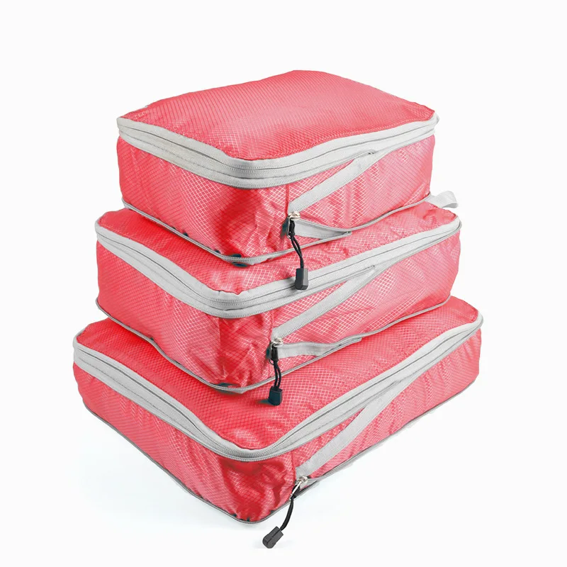 Travel Compressible Packing Cubes Storage Bag Foldable Waterproof Travel Suitcase Nylon Portable With Handbag Luggage Organizer