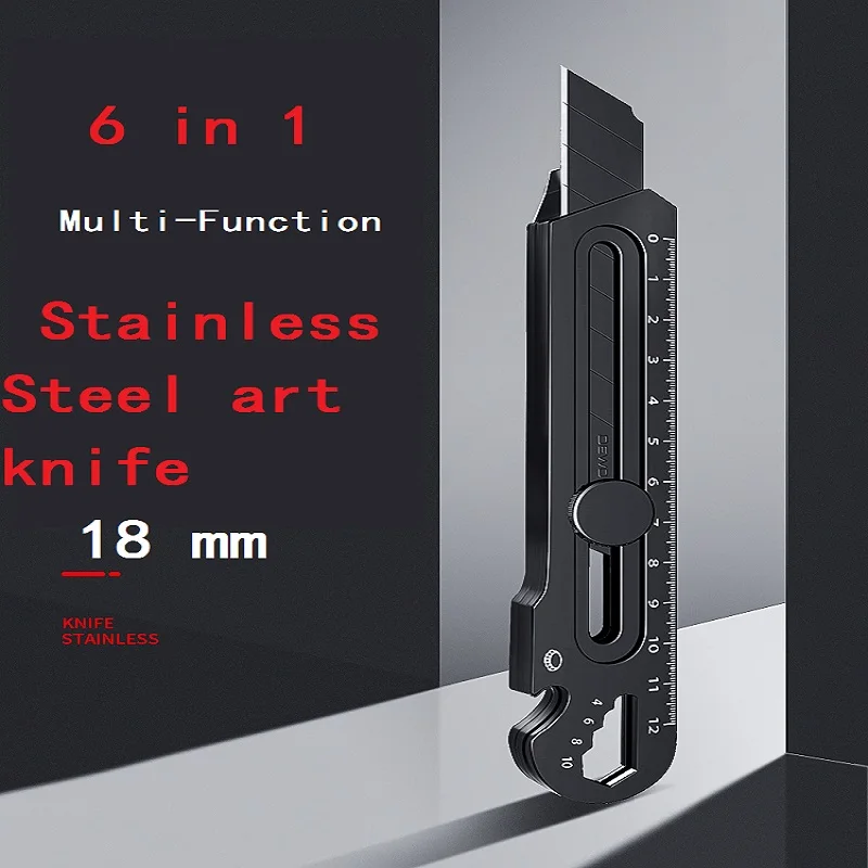 Imagem -02 - Portátil Retrátil Metal Box Cutter Multifuncional Heavy Duty Aço Inoxidável Utility Knife Supplies em 18 mm 25 mm