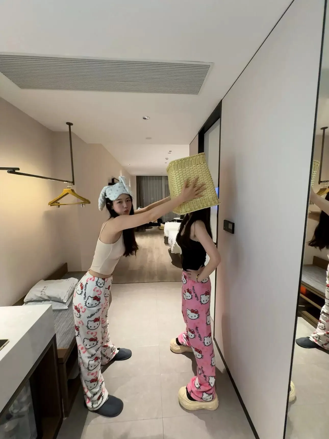 Y2K أنيمي سانريو مرحبا كيتي الفانيلا بنطلون بنطلون بيجاما المرأة Kawaii الدافئة ومريحة ملابس المنزل هدايا العيد #4