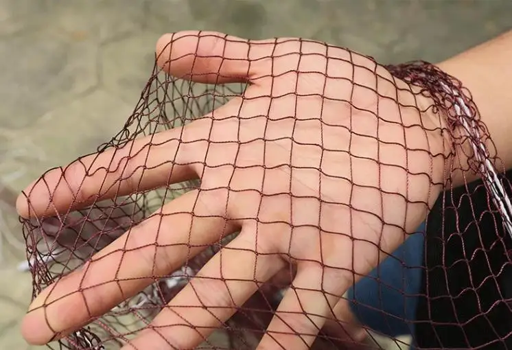 Lawaia Red Braided Wire Fishing Net Braided Fish Net Hand Carry Bamboo Poles Catch Fish Network for River and Pond