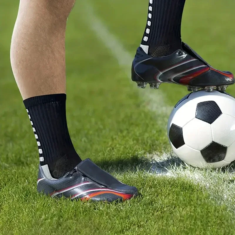 2 Pairs Anti-slip Football Socks Men Women Sports Socks Thickened Breathable Comfortable Football Basketball Running Grip Socks
