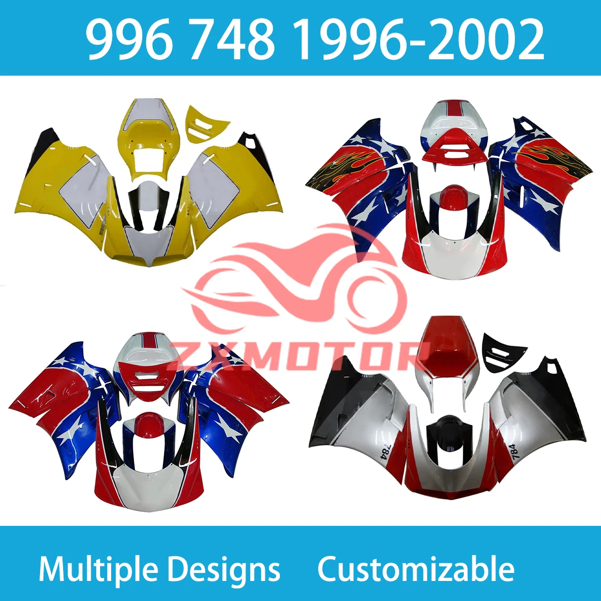 Injection Molded Fairings 996 1996 1997 1998 1999 2000 2001 2002 Fairing Kit Motorcycle for DUCATI 748 96 97 98 99 00 01 02