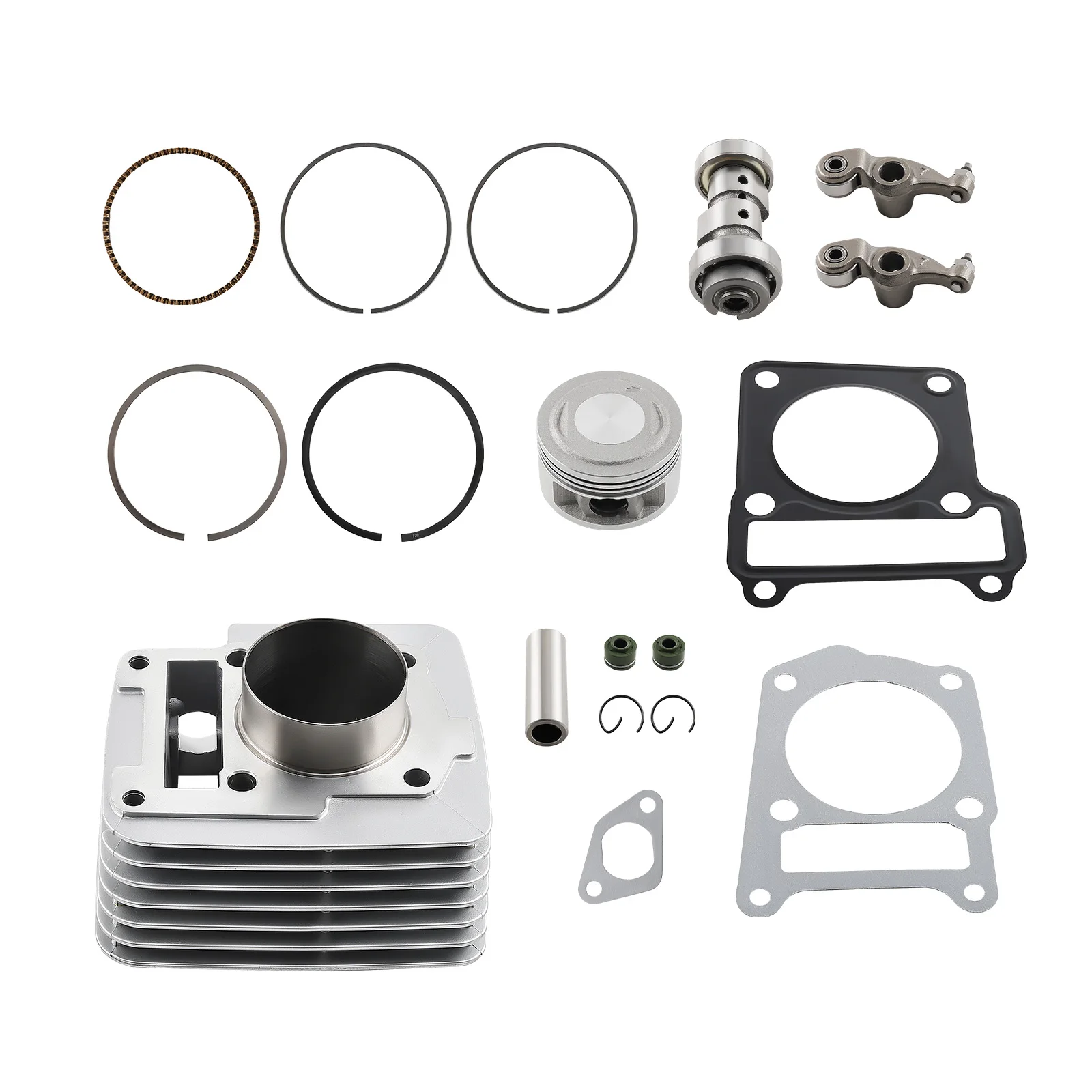 For Yamaha TTR125 TTR125E L 150cc Big Bore Cylinder Rocker Arm Camshaft Ring Kit Cylinder Engine Piston Ring Gasket Top End Kit