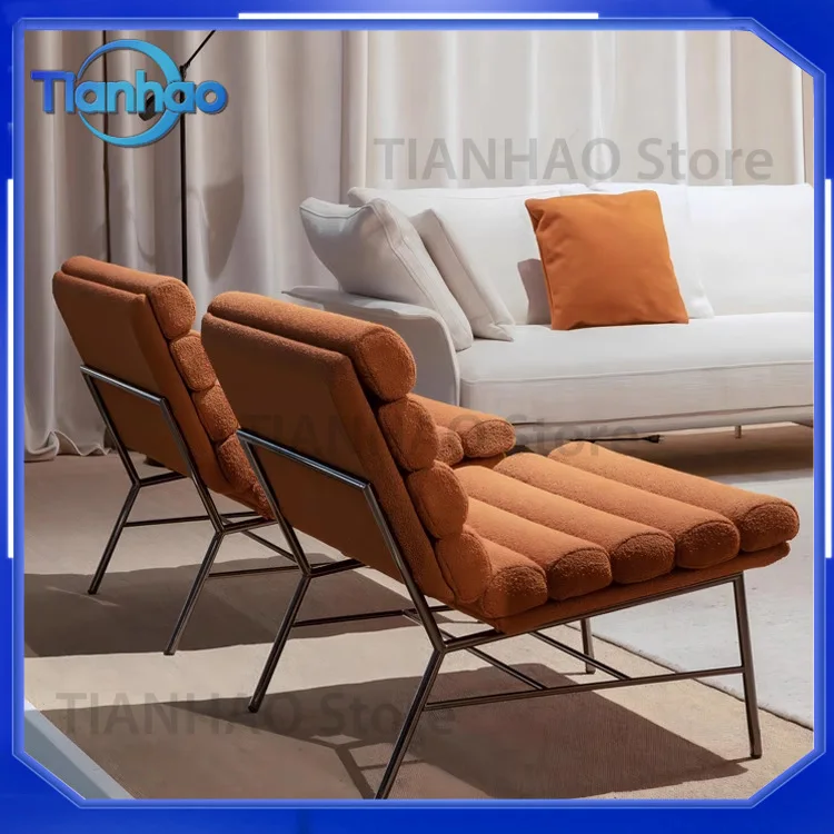 Scandinavian Design Sofa Chair for Home Use Backrest Armchair Minimalist Living Room Balcony Leisure Guesthouse Mid Century