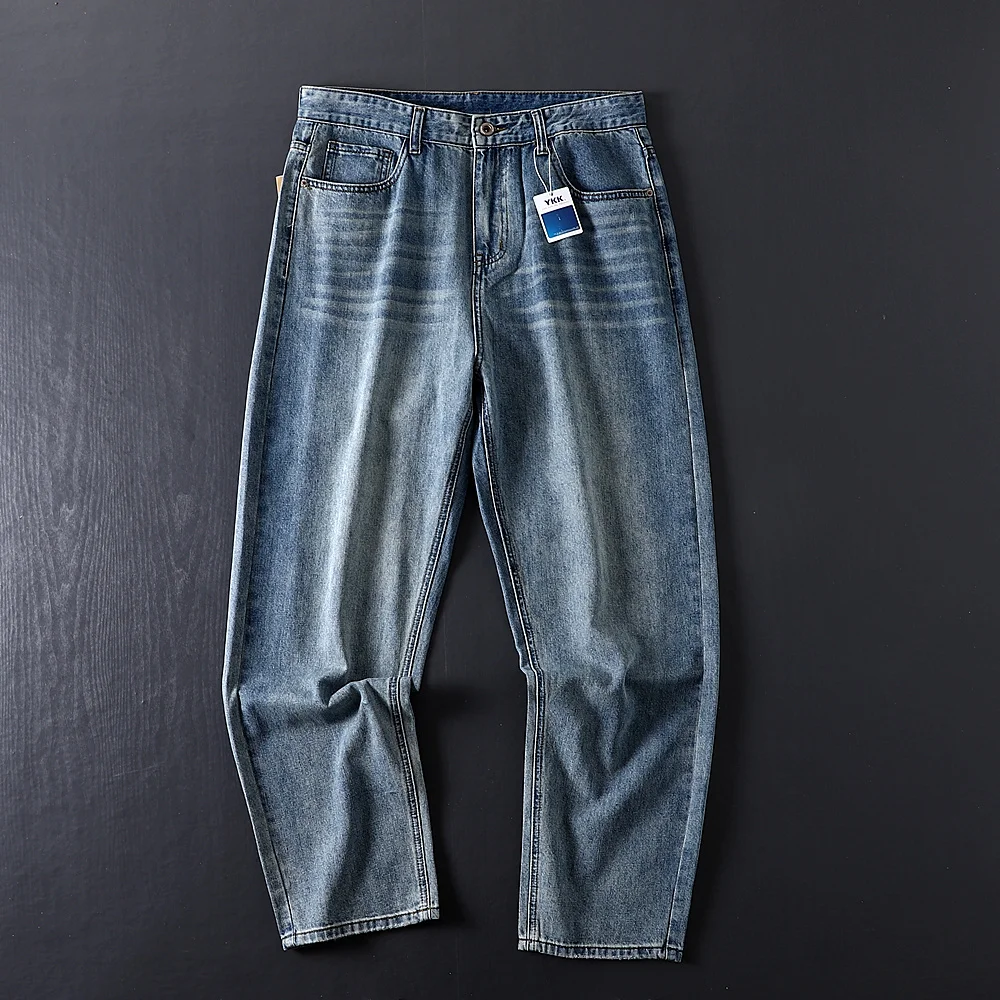 

Japanese Sle Men's Faionable Straight Leg Jeans Wear Resistant High Elastici Spring Autumn Season Casual Proc