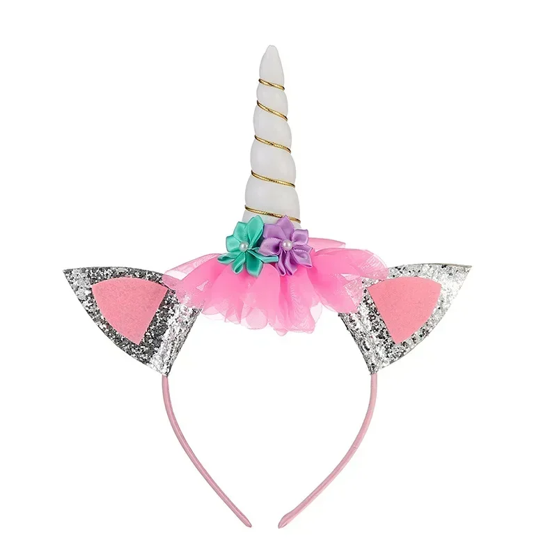 Gilrs and Boys Hairband Unicorn Headband Children Rainbow Wings For Kids Photography Props Birthday Party Hair Accessories