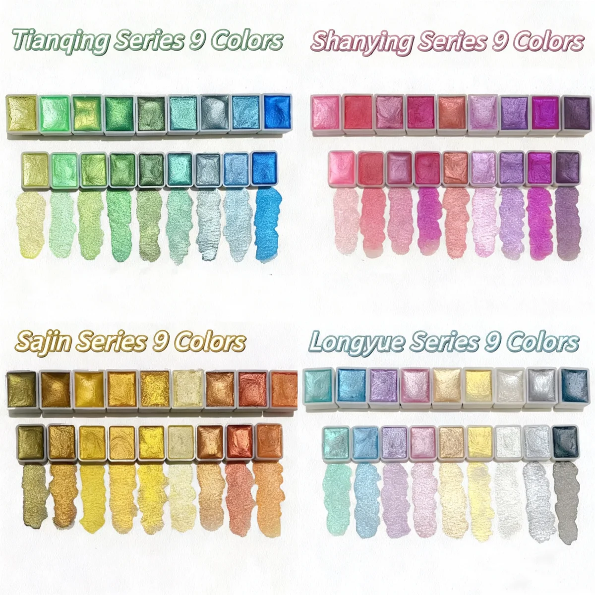 20-180Colors Metal Watercolor Painting Set, New Portable Box With Sparkling Pearl Solid Watercolor Painting, Art Supplies