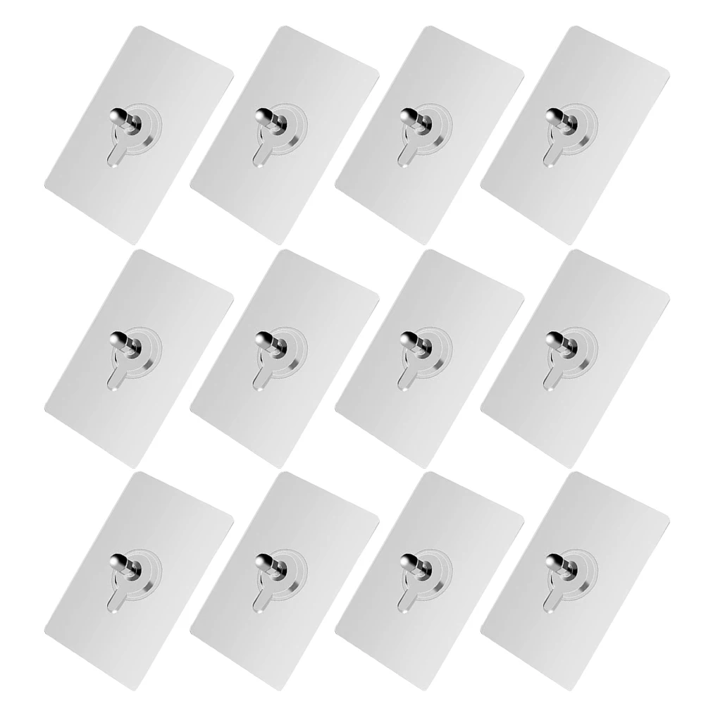 

12Pcs Wall Hanging Hooks Strong Viscosity PunchFree Adhesive Hangers Steel Nail Smooth Surface WallMounted