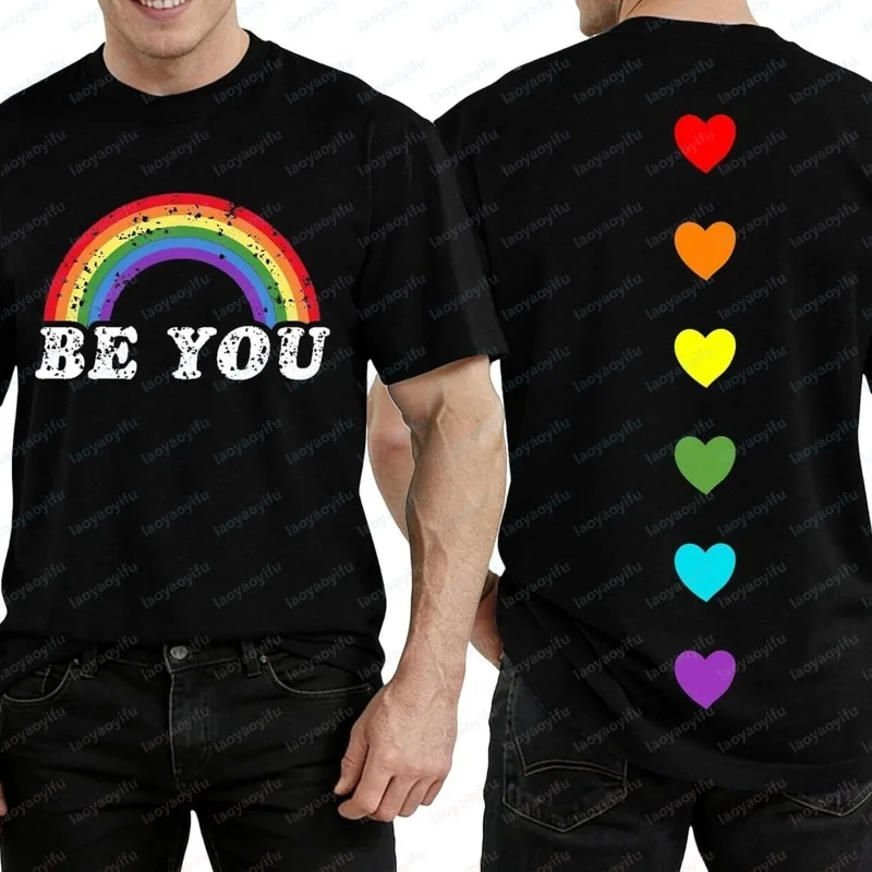 Pride T Shirt for Men LGBT Gay Pride Shirt Rainbow T-Shirt Love Is Love Short Sleeve Tee Tops Festival Vintage Fashion Camisetas view 5