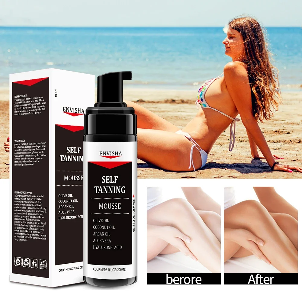 Voorzien Van Schoonheid Gezondheid Lichaamsverzorging Zelfbruinende Mousse Spray Snel Gezicht Tan Hydraterende Make-Up Foundation Bronzer Voedende