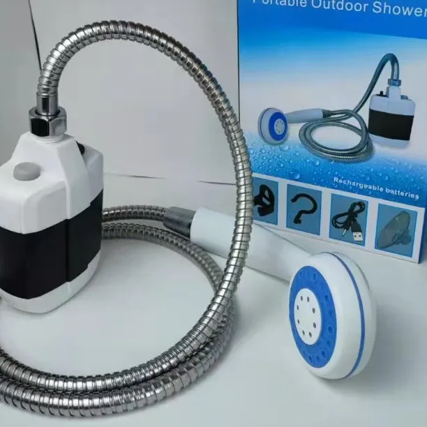 Bomba de Ducha Eléctrica Portátil Recargable por USB para Acampar, Lavado de Autos, Jardinería, Limpieza de Mascotas - Ducha Portátil Conveniente