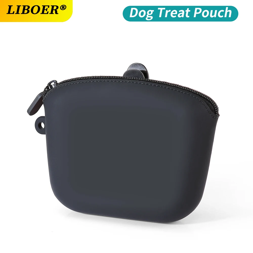 

Silicone Dog Treat Pouch Portable Puppy Trainning Food Reward Feeding Pocket Pet Snack Case Zipper Closure Bag