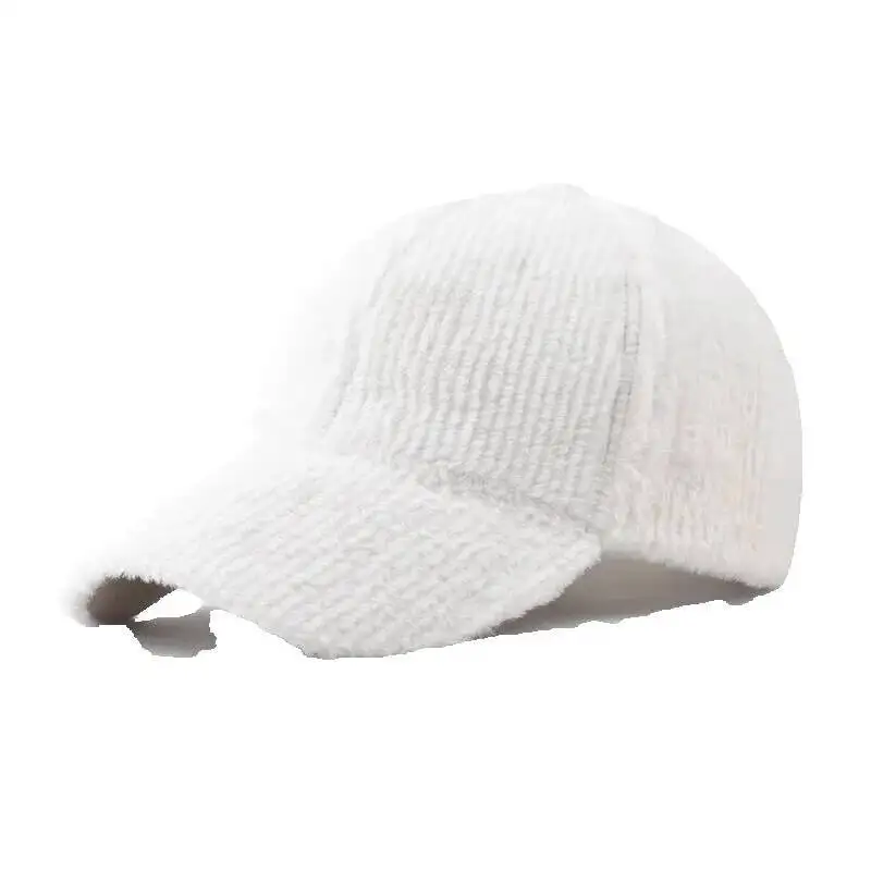 

Fashion Mink Fur Autumn Winter Warm Duckbill Outdoor Casual Solid Color Baseball Cap