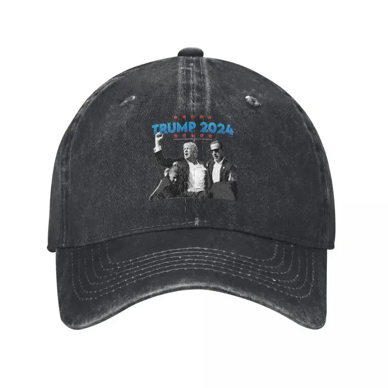 Trump Shot Assassination Attempt Men Women Baseball Cap 2024 Fight Distressed Washed Caps Hat Vintage Outdoor Running Snapback