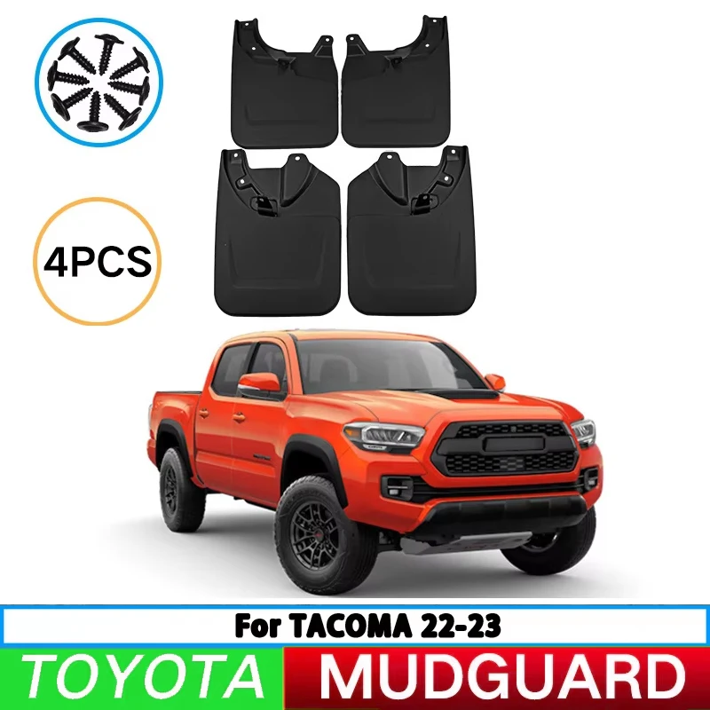 For Toyota Tacoma 2022-2023 car tire fender splash guard front and rear wheel fender auto parts 4pcs