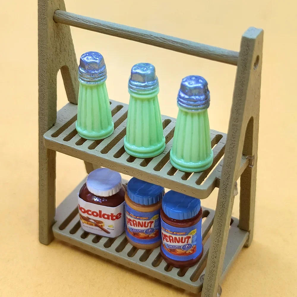 DIY 100pcs/lot  Simulated Peanut Butter Chocolate Jam Bottle Miniature Craft Desktop Oranment Dollhouse Accessories Wholesale