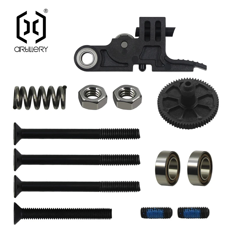 Artillery 3D Printer Origianl Parts Genius Pro/SW-X1/X2 Extruder Structure Kit Contains Handle, Bearings,Screws,Big Gear,Spring