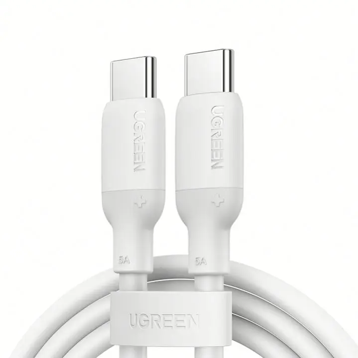 UGREEN USBC to USBC Cable PD 100W USB C Fast Charging Cable 5A Type C Silicone Data Cable White Blue 1.5m Cord