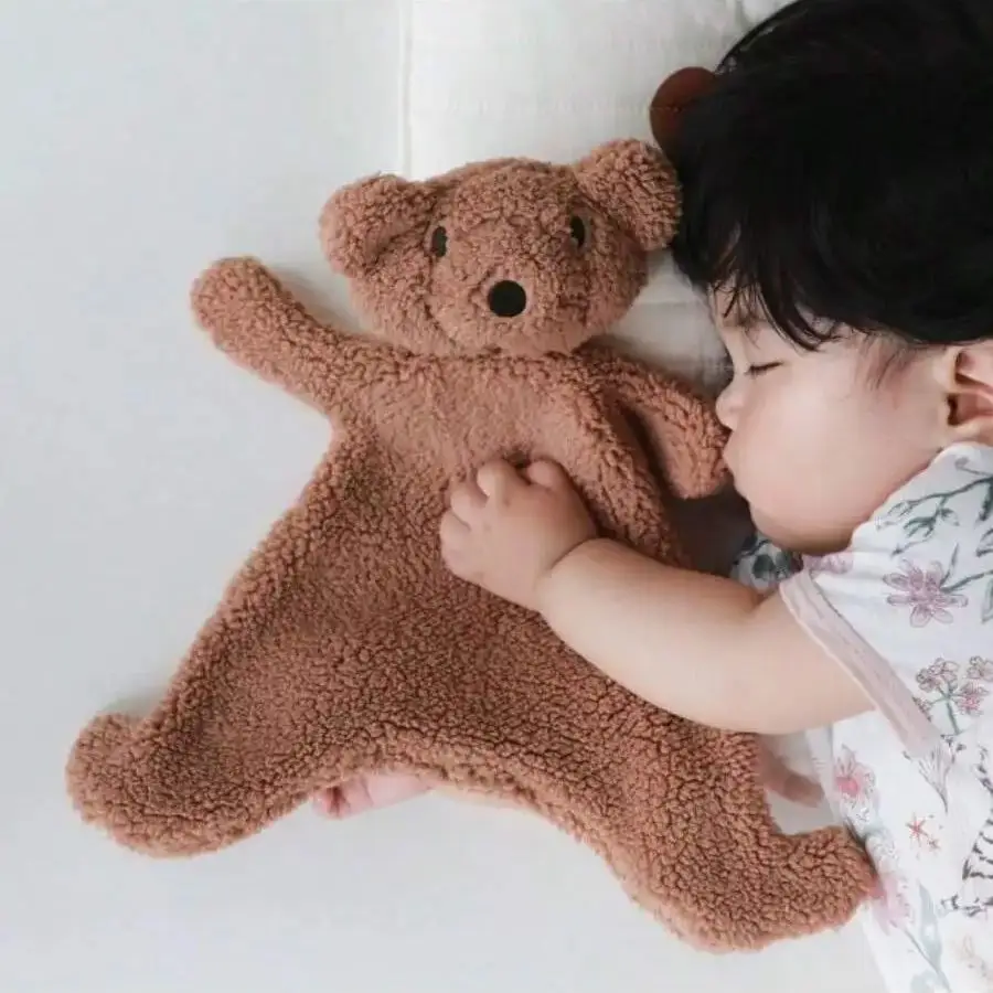 1 Stück Weiche Baumwoll-Baby-Kuscheldecke Neugeborenen-Schlafspielzeug Kinder-Mode-Schlafspielzeug Beruhigende Trösterdecke