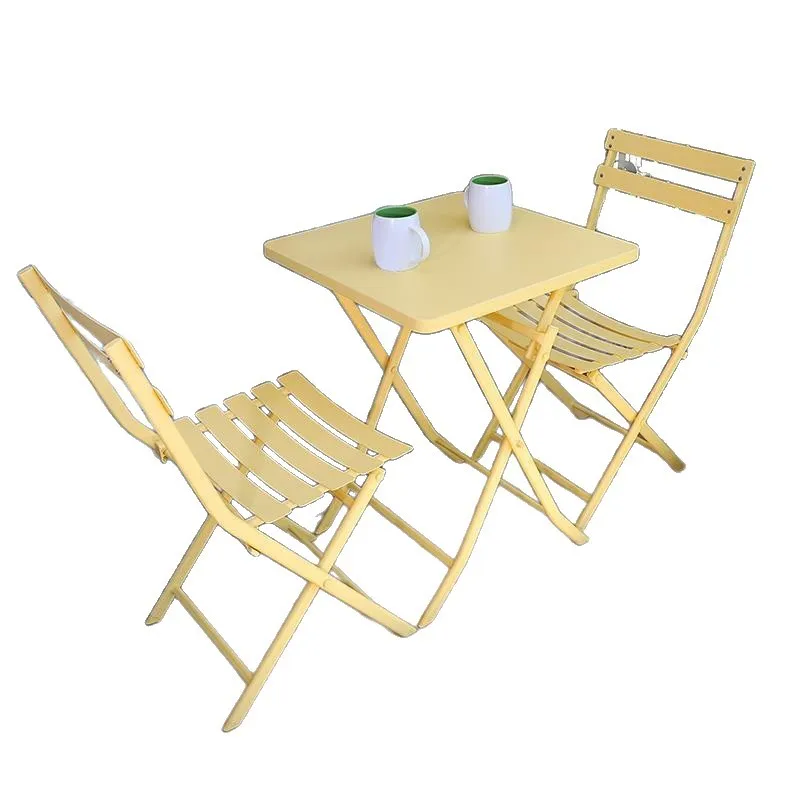 Foldable table, outdoor simple color, square round wrought iron, Nordic outdoor table