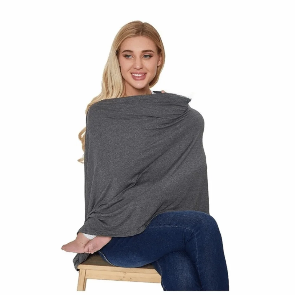 Comfortable Maternal Nursing Covers Soft Anti-Exposure Nursing Scarf Stroller Blanket Button Breastfeeding Blanket
