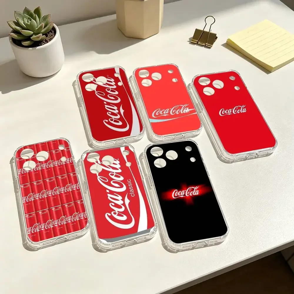 Funda Transparente IMD C-CocaS-Fashion para iPhone 17 16 15 14 13 12 11 PRO MAX PLUS Mini, Carcasa Suave
