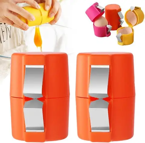 Egg Shell Opener & Separator – Crack Raw Eggs Cleanly + Split Yolk & White, Mess-Free Kitchen Tool