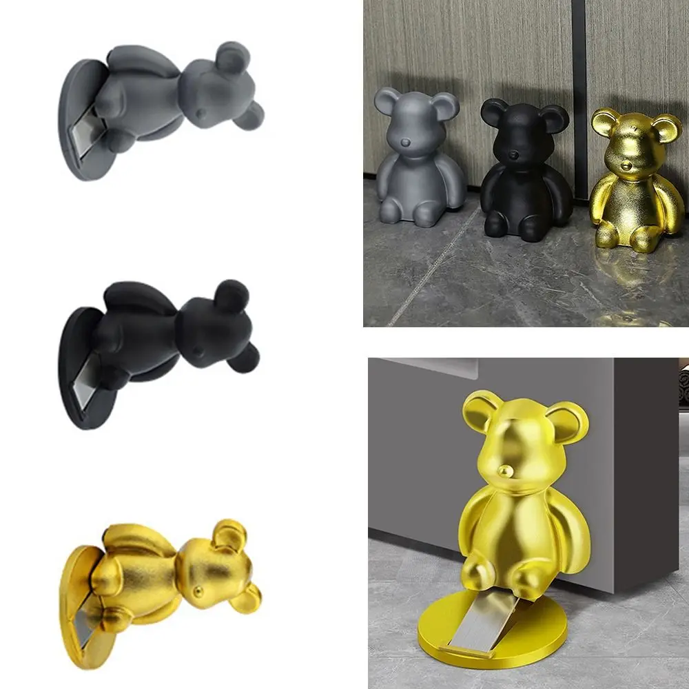 

Cute Magnetic Bear Door Stopper Force Paste Punch-free Door Suction Safety Anti-collision Door Stop Bedroom