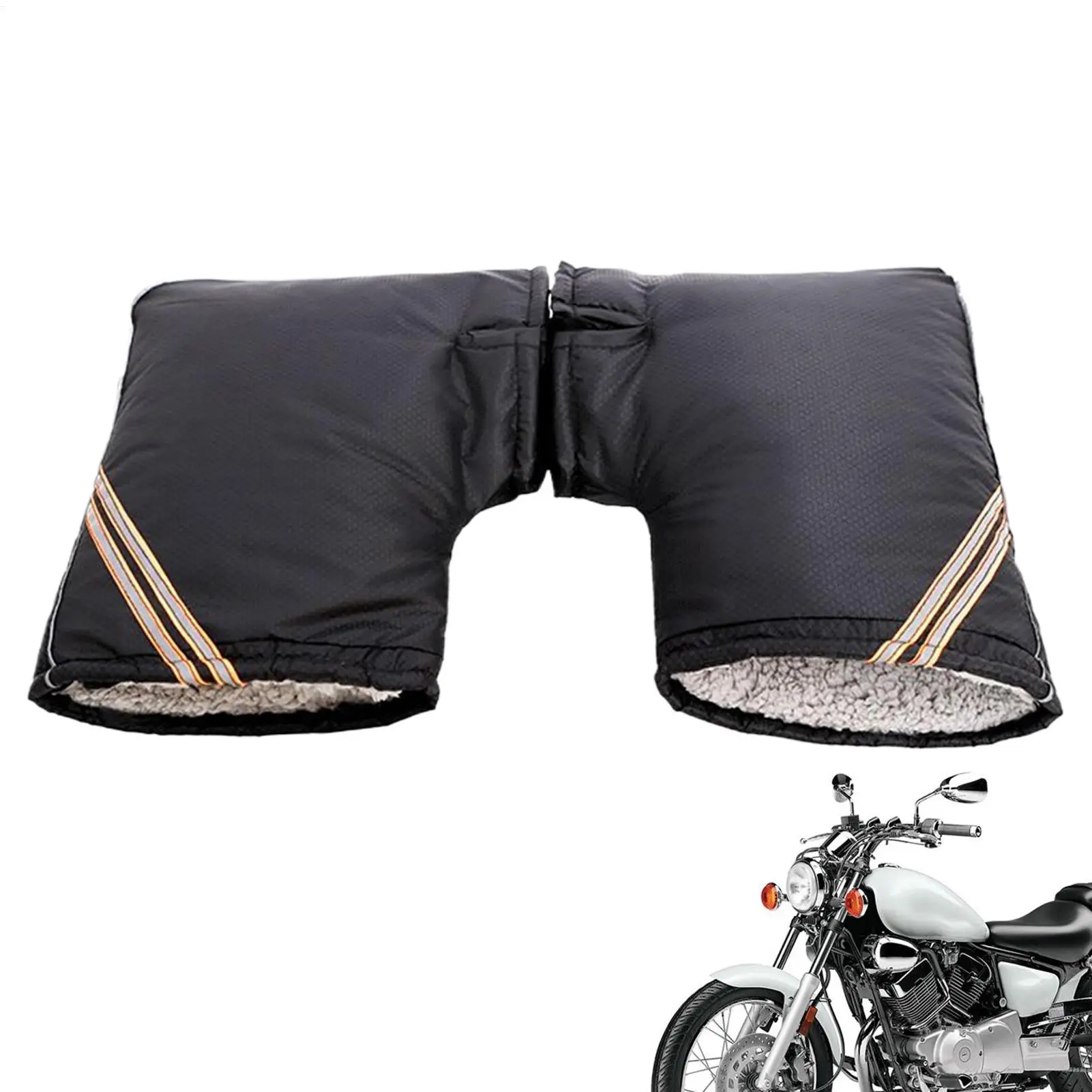 

Windproof Waterproof Handlebar Muffs Gloves, Reflective Winter Warm Hand Muffs for Motorcycle Cycling Men Women