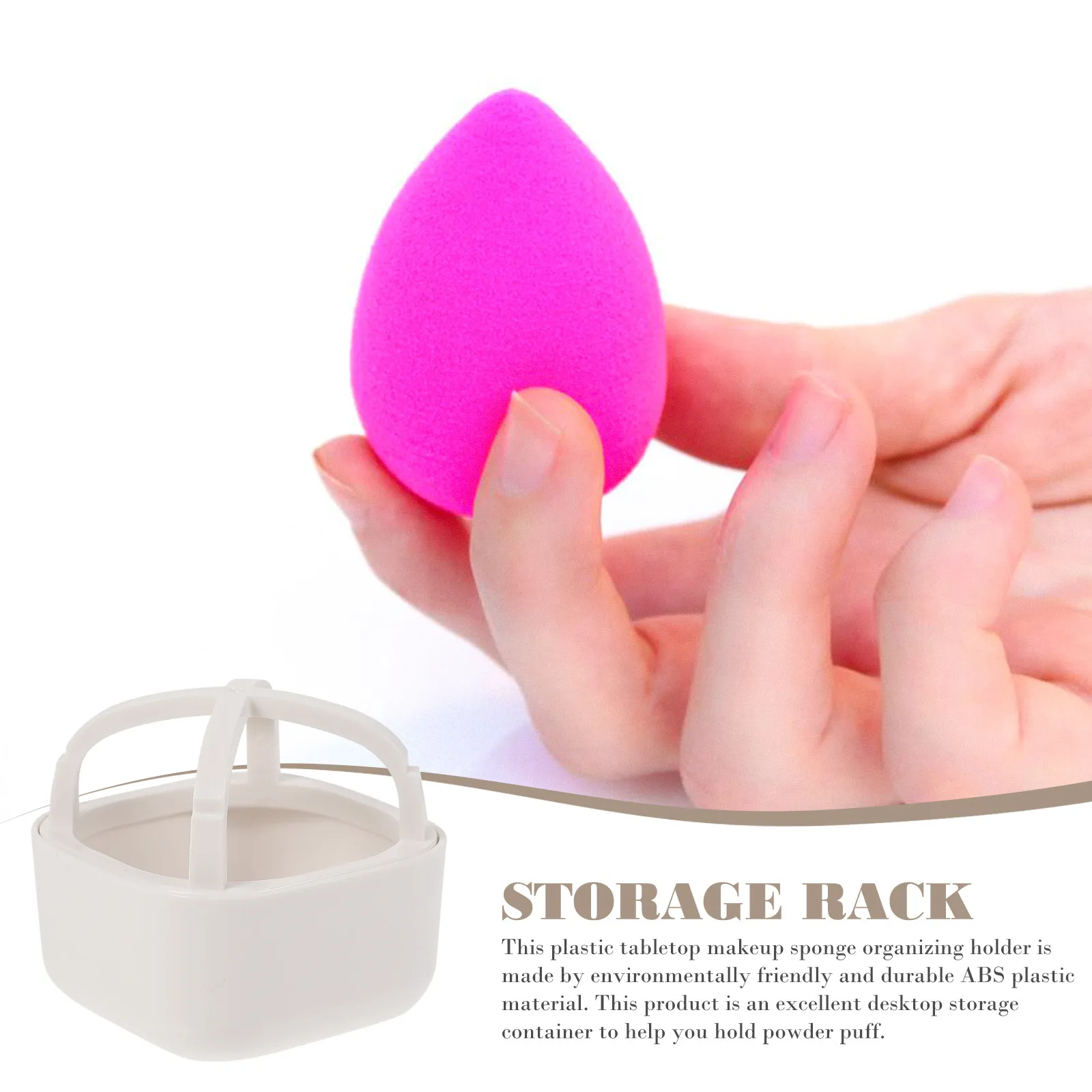 5Pcs Eco Friendly ABS Makeup Sponge Holder Beauty Tool Dryer Puff Display Stand Reusable Powder Puff Container Desk Organizer