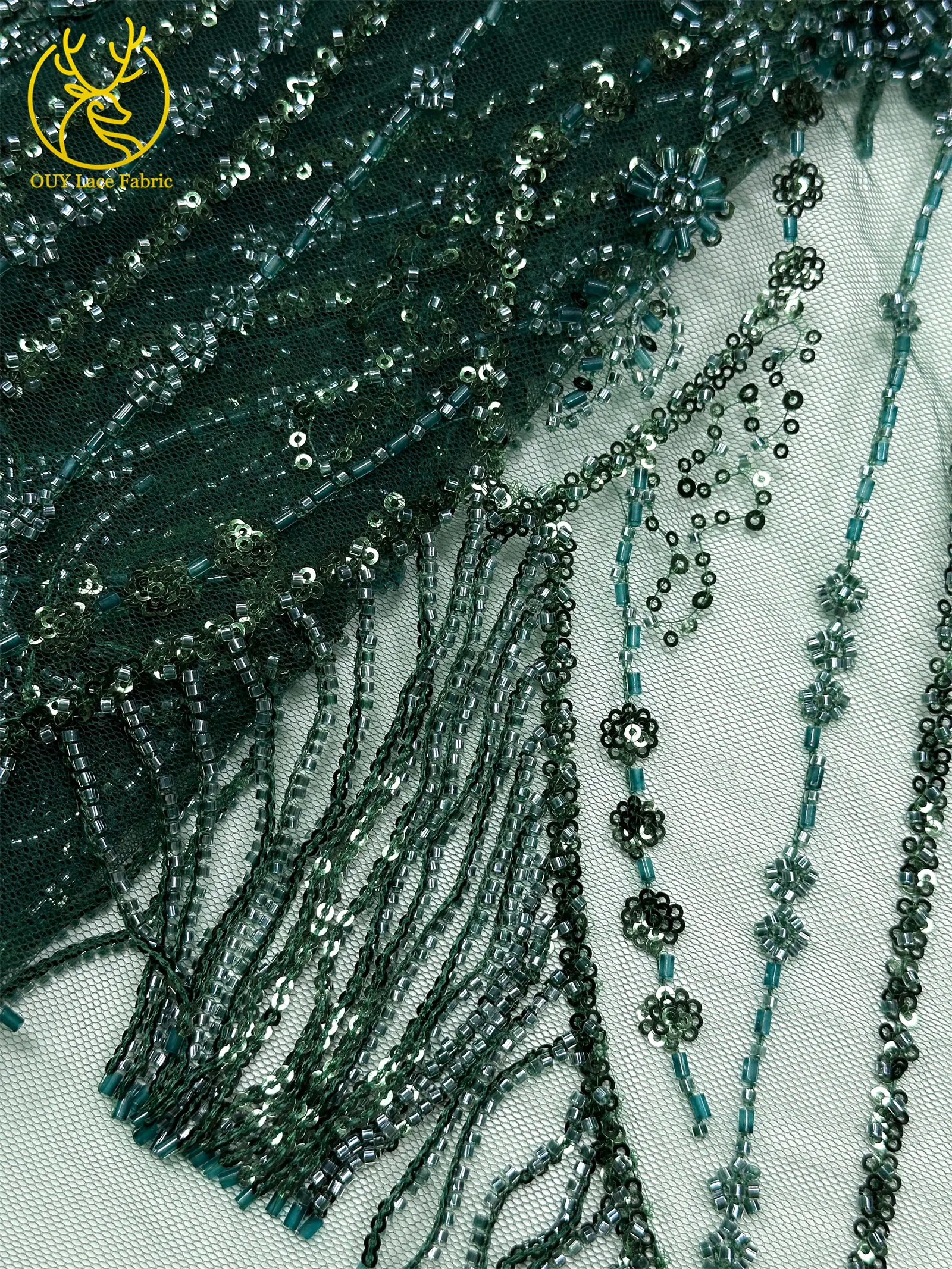 Roter 3D afrikanischer nigerianischer Perlen-Spitzenstoff, französischer Pailletten-Tüll, bestickter Spitzenstoff für Damen, Hochzeitsdekoration, Kleid, Nähen – Detail 29