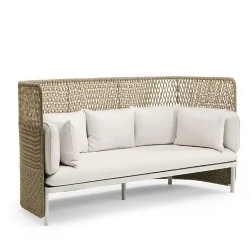 High Back Fashion Woven Cane Leisure Sofa