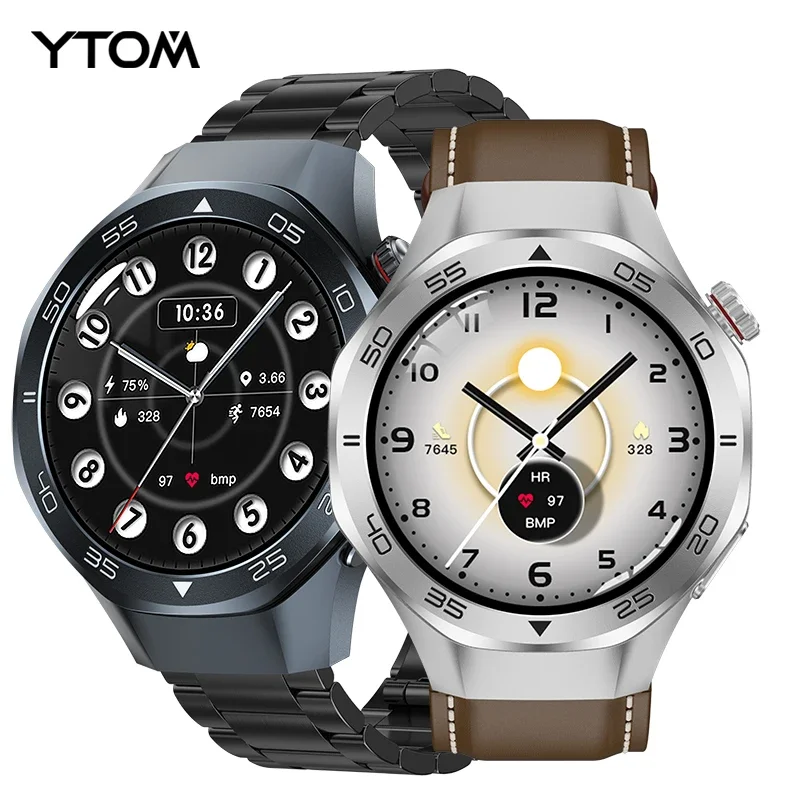 YTOM 2026 المدمج في ثنائي النطاق GPS Smartwatch 3ATM مقاوم للماء 1.53 بوصة IPS عرض البوصلة 520MAH معدل ضربات القلب BT دعوة ساعة ذكية