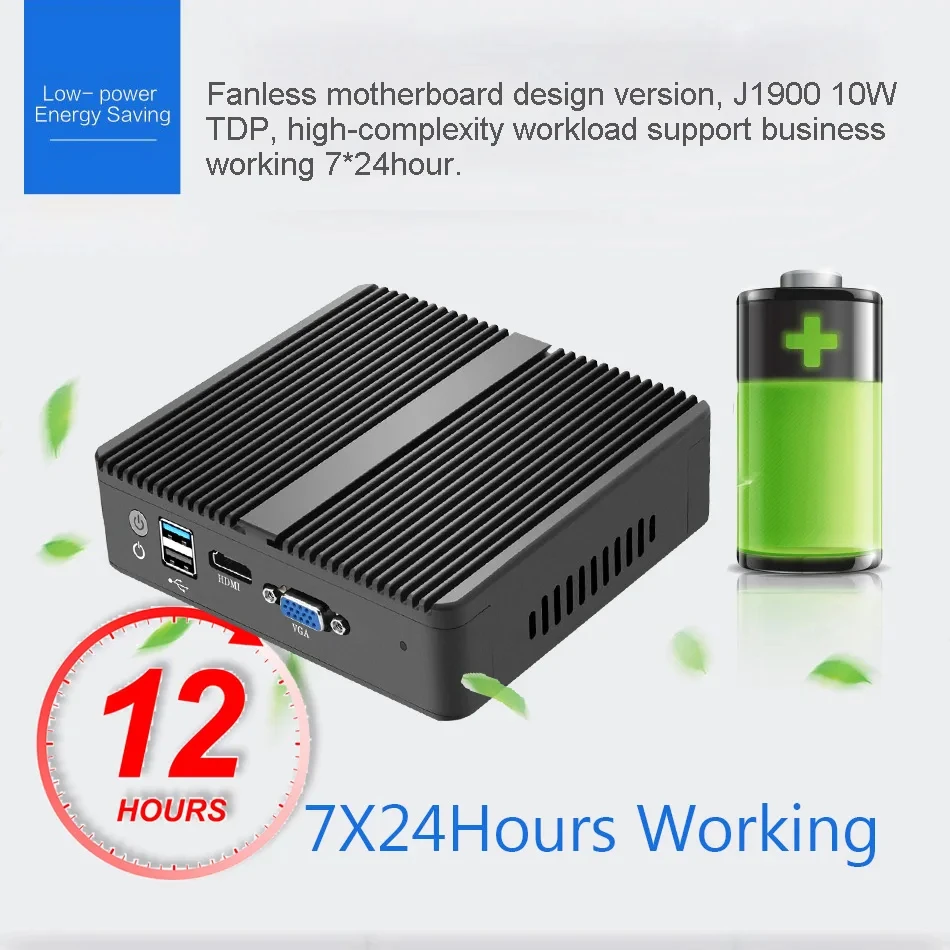 Tolibek-Mini PC Industrial J4125/J1900/N2830/N5105, 4 x Gigabit LAN, compatible con Windows 10/11, WiFi, compactador sin ventilador