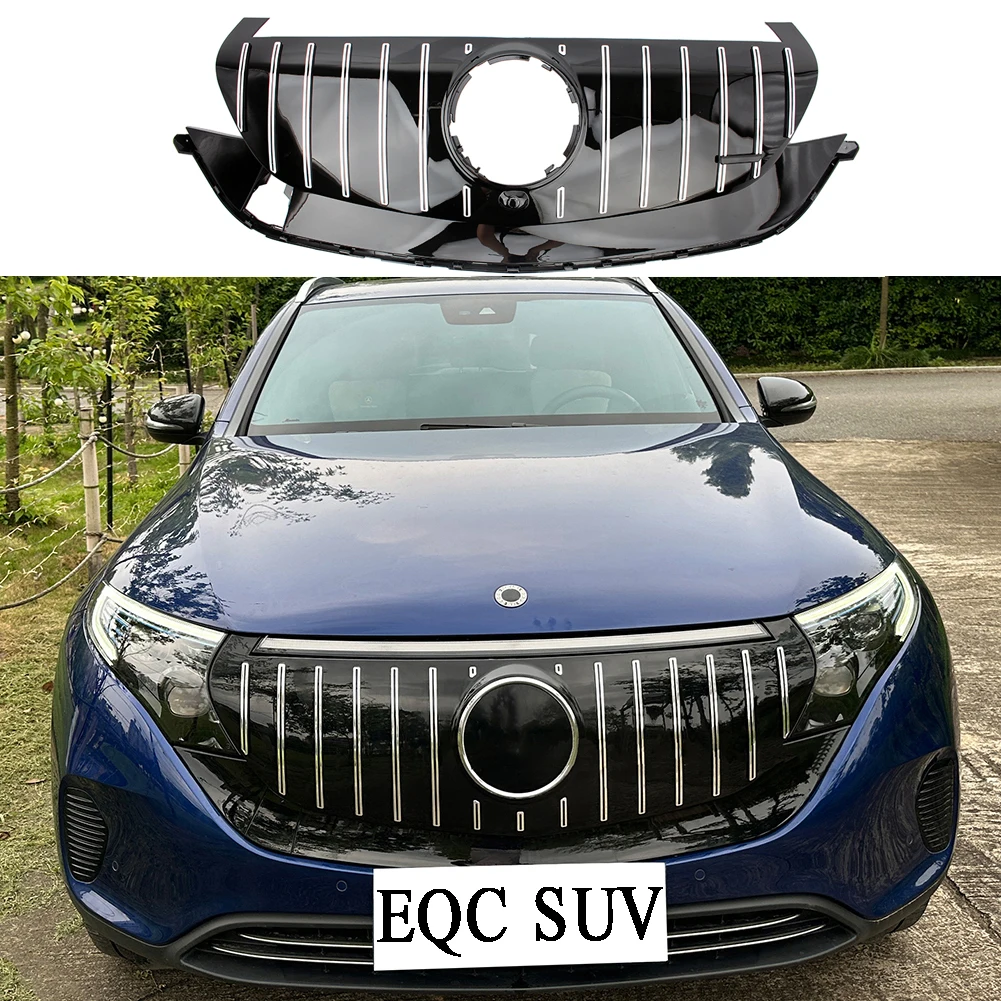 1PC Front Racing Facelift Grill Upper Bumper Grilles Fit For EQC350 EQC400 EQC440 EQC SUV