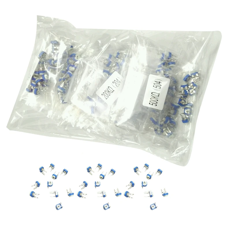 130Pcs 100 Ohm-500K Ohm Potentiometer Adjustable Resistor Kit