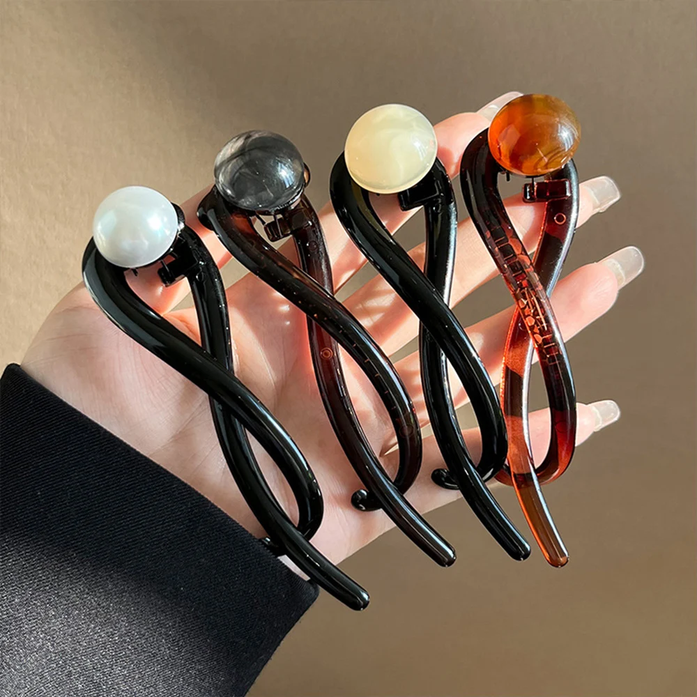 Korean Hair Clips For Women Elegant Back Hairpins For Girls Hair Accessories Vintage Barrettes Ponytail Clip Lady Hair Claws image 5