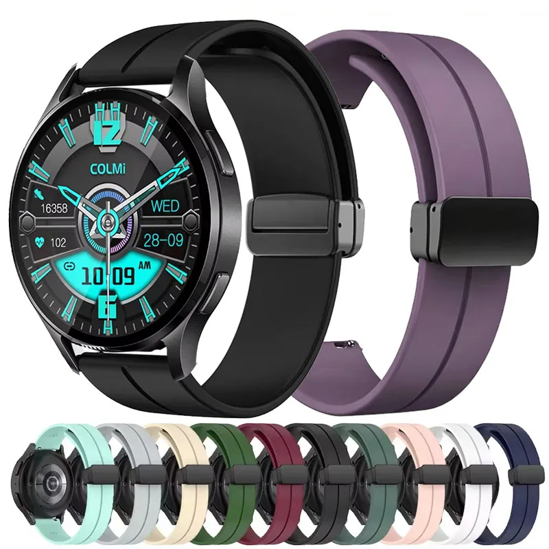 22mm 20mm Magnetic Silicone Strap For COLMI i28 Ultra Watchband For COLMI P81 P71 C8 Max/P73 V73 P28 Plus C81 M40 M41 i31 i11