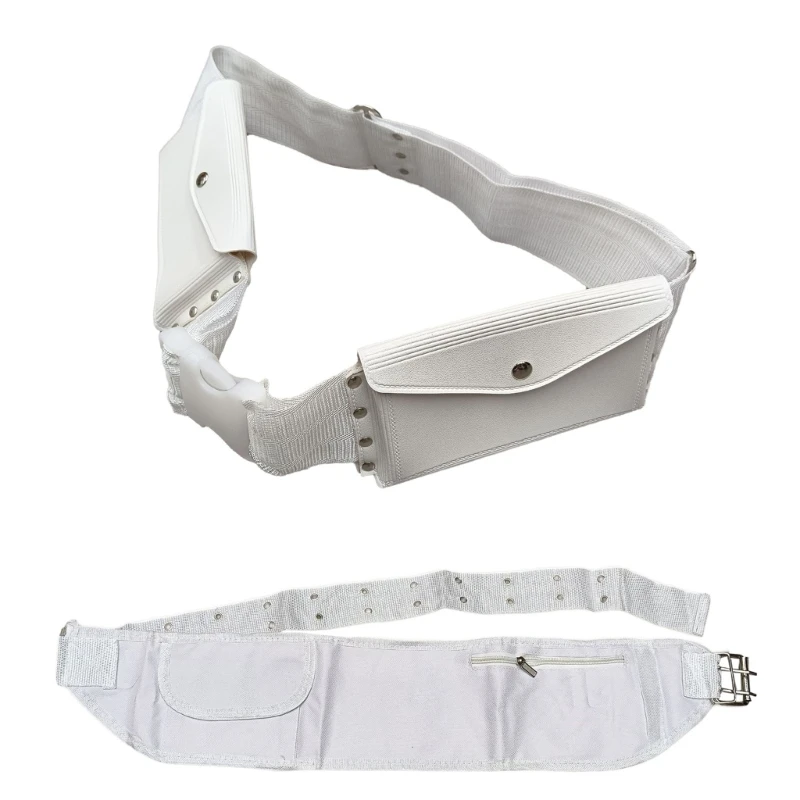 White Waist Chain Waist Pack Studded Belt for Women Prom Banquet Club Party Waist Pack Stretchy for Daily Casual Wear