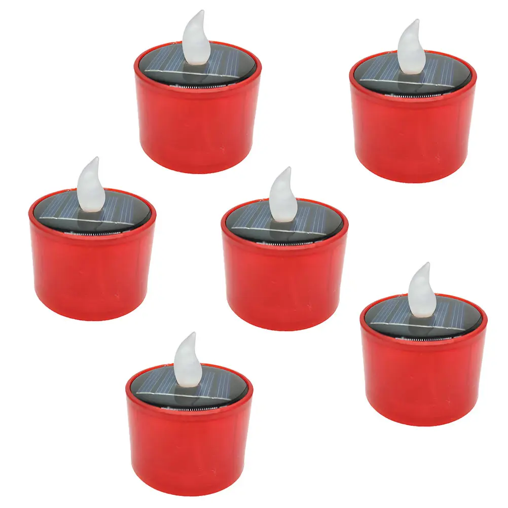 

6pcs LED Electronic C Powered Yellow Flicker Flameless Lights Outdoor Decorative Wedding Eco Friendly