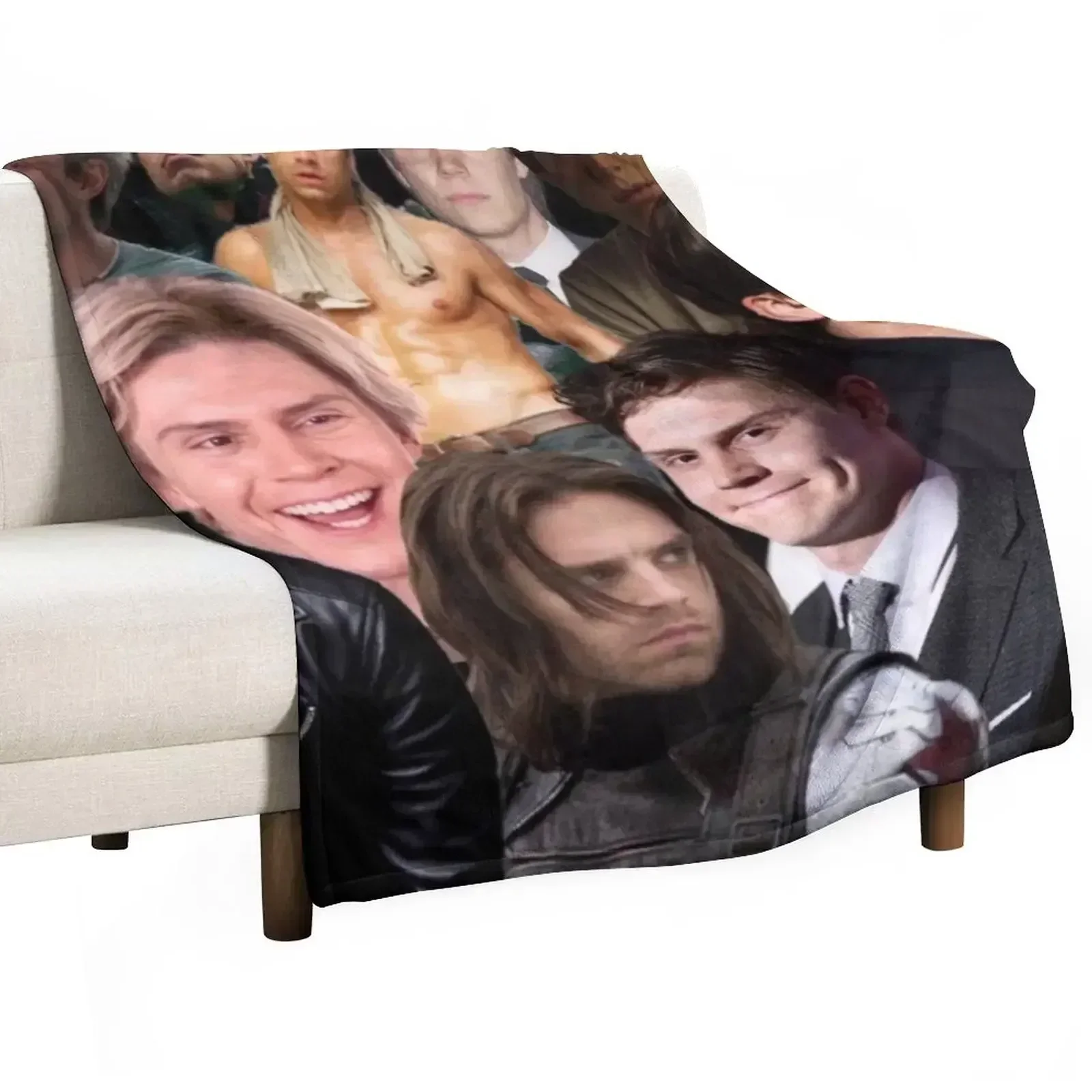 seb and evan Throw Blanket Cozy Sofa Blanket for TV Watching Napping