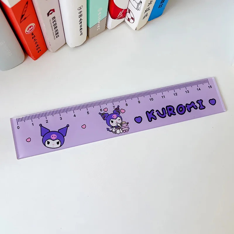 My Melody Ruler Sanrio Anime Kuromi Cinnamoroll Student Scale Office Culture Teaching Cartoon Cute Draw Plastic Ruler Kid Gift