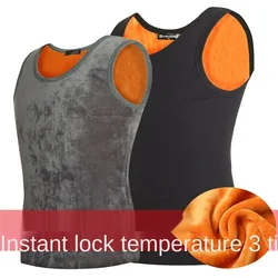 Gilet invernale caldo top velluto dorato più gilet caldo spesso in velluto gilet intimo termico da uomo in cotone slim fit